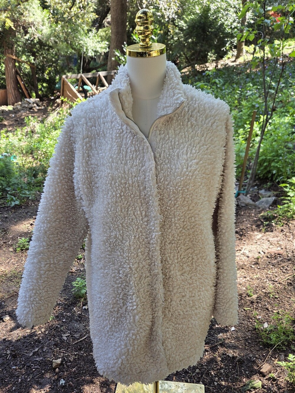 Banana Republic Womens Ivory Long Sherpa‎ Sweater Size Small